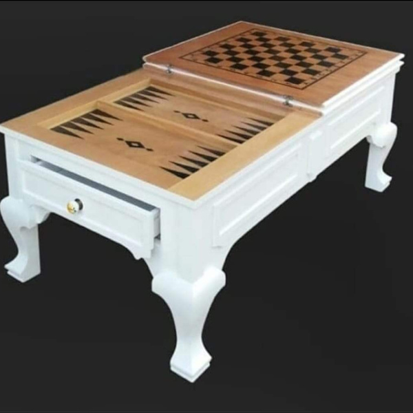 LÜKENS TAVLA-SATRANÇ SEHPA Cilalı görseli